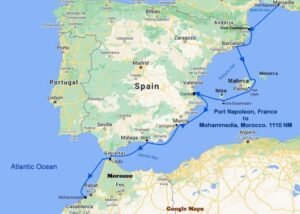 bateau traversant la mediterranee entre france et maroc