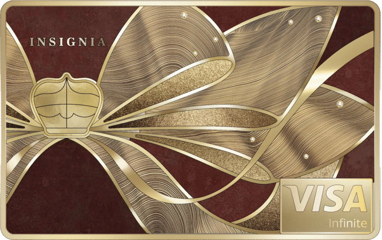 carte visa infinite doree elegante avec lounge