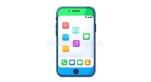 smartphone avec icones dapplications colorees
