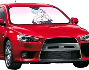 voiture rouge sous protection dun bouclier lumineux